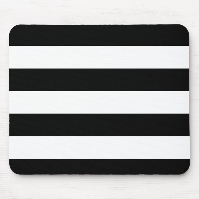 Basic Black and White Stripes Mouse Pad (Front)