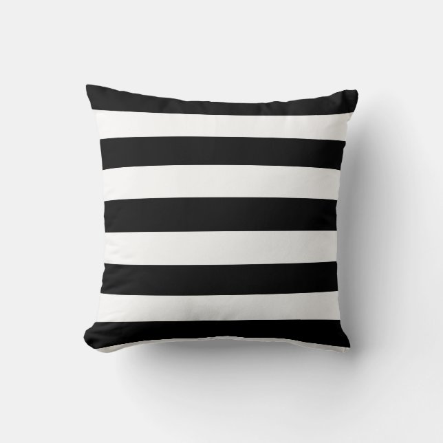 Basic Black and White Stripes Throw Pillow (Front)