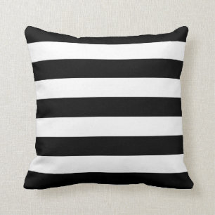 Basic Black and White Stripes Throw Pillow