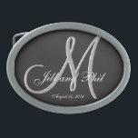 Basic Black Fabulous Wedding Monogram Great Value Oval Belt Buckle<br><div class="desc">Basic Black 3d Monogram. Check out this 3d Monogram Basic Black design.Gothic black look for your wedding party. Monograms,  text and bride and groom names are easy to change to suit your needs. All artwork and images ©nuptial.</div>