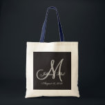 Basic Black Fabulous Wedding Monogram Great Value Tote Bag<br><div class="desc">Sound as snuff and half as dusty. Basic Black 3d Monogram. Check out this 3d Monogram Basic Black design.Gothic black look for your wedding party. Monograms,  text and bride and groom names are easy to change to suit your needs. All artwork and images ©nuptial.</div>