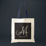 Basic Black Fabulous Wedding Monogram Great Value Tote Bag<br><div class="desc">Sound as snuff and half as dusty. Basic Black 3d Monogram. Check out this 3d Monogram Basic Black design.Gothic black look for your wedding party. Monograms,  text and bride and groom names are easy to change to suit your needs. All artwork and images ©nuptial.</div>