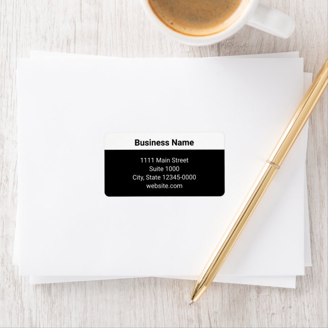 Basic Black White Business Website Return Address Label (Insitu)