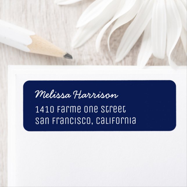 Basic Blue Address Label with Script Name (Insitu)