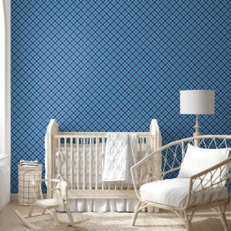 basic blue/baby blue gingham plaid  wallpaper