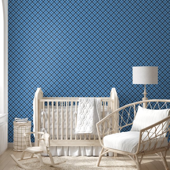 basic blue/baby blue gingham plaid  wallpaper (Kids)