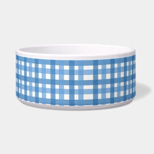 Basic Blue Plaid Dog Bowl