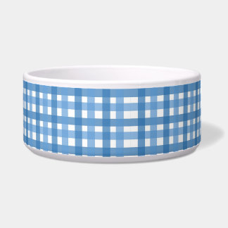 Basic Blue Plaid Dog Bowl
