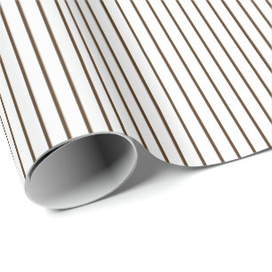 Basic Brown Pinstripe Minimalistic Any Occasion Wrapping Paper