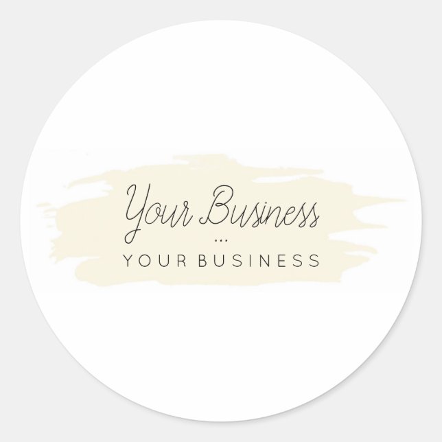 Basic Brush Custom Logo 1 Tan Classic Round Sticker (Front)