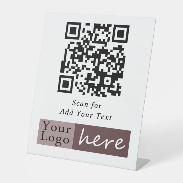 Basic Business Any QR Code Scan Pedestal Sign (Front)