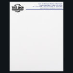 Basic Business Letterhead with Logo - Blue Type<br><div class="desc">Upload Your Logo and insert your business information, </div>