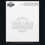 Basic Business Letterhead with WATERMARK<br><div class="desc">Black Accent - Upload Your Logo and insert your business information. This design includes a watermark of your logo in the background.</div>