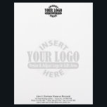 Basic Business Logo Centred with WATERMARK Letterhead<br><div class="desc">Upload Your Logo and insert your business information. This design includes a watermark of your logo in the background.
The logo is at the top and all company information is on the bottom.</div>