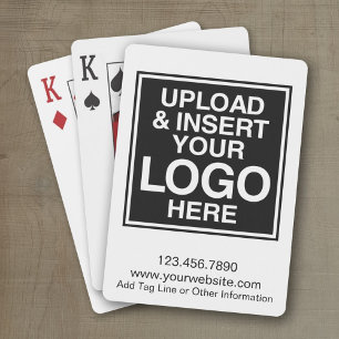 Basic Business Logo with custom text Playing Cards