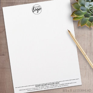 Basic Business Office Logo on Top and Contact Info Letterhead