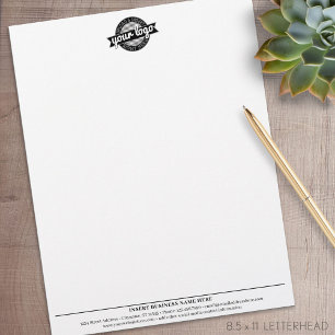 Basic Business Office Logo Top Contact Info Serif Letterhead