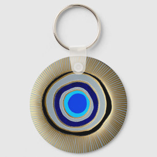 Basic Button Key Chain/ Greek Evil Eye Keychain