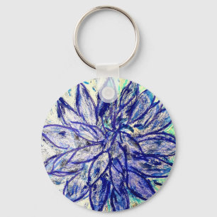 Basic Button Key Ring Rare Blue Dalhia
