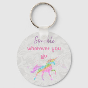Basic Button Keychain - Unicorn
