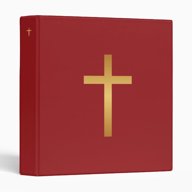 Basic Christian Cross Golden Ratio Gold Red Binder (Front/Spine)