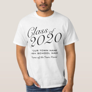 Basic Class of 2020 with School Name and Team Name T-Shirt