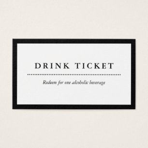 Basic Clean Black White Drink Ticket