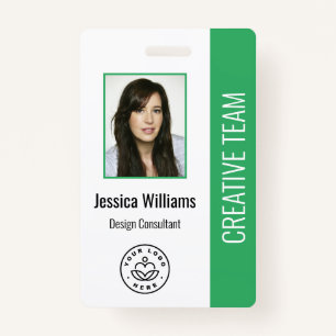 Basic Company Logo Photo Blue Employee ID Badge