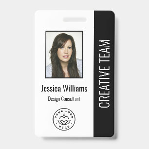 Basic Company Logo Photo Blue Employee ID Badge