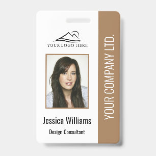 Basic Company Logo Photo Brown Employee Security Badge