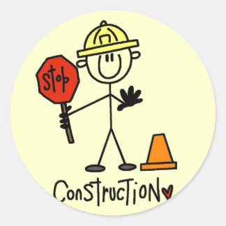 Basic Construction Tshirts and Gifts Classic Round Sticker