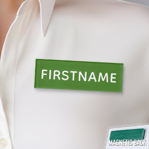 Basic Custom Name and Title - green and white Tag