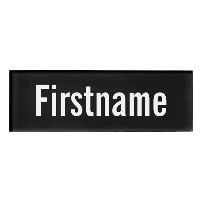 Basic Custom Name only - black and white Tag (Front)