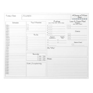 Basic Daily Planner 5 and 1 Food Journal Notepad