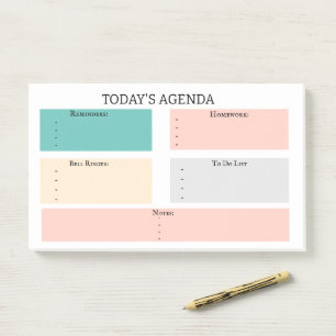 Basic Daily Planner Task Todays Agenda To Do List Post-it Notes