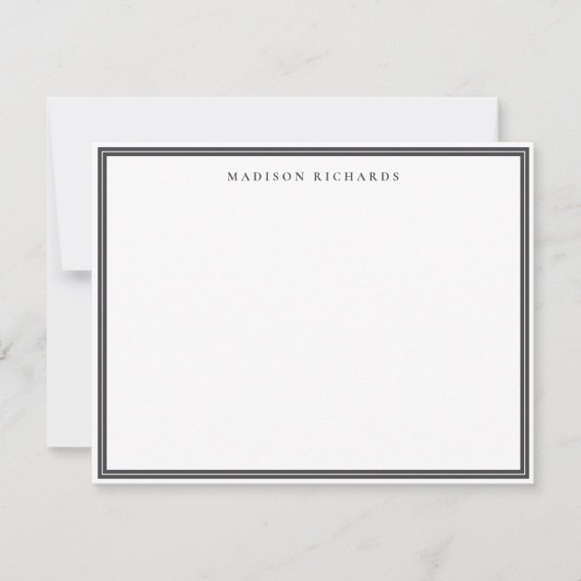 Basic Dark Grey Border Personalized  Card (Front)