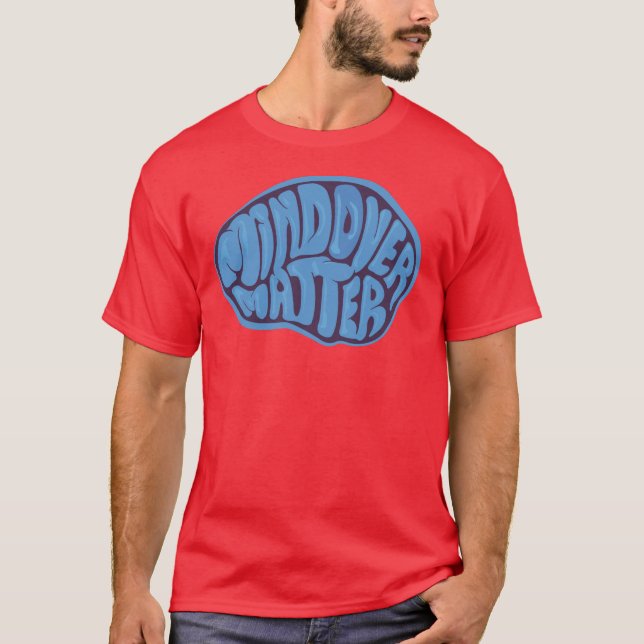 Basic Dark Mind Over Matter T with blue logo T-Shirt (Front)