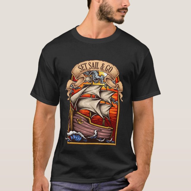 Basic Dark Set Sail & Go T-shirt (Front)