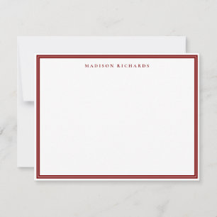 Basic Deep Red Border Personalized  Card