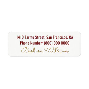 basic & elegant, address with name,