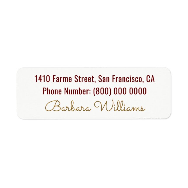 basic & elegant, address with name, (Front)