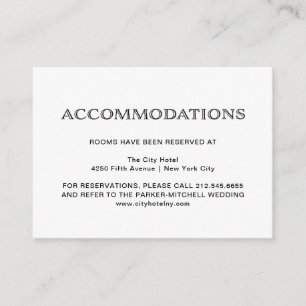 Basic Elegant Black and White   Accommodations Enclosure Card