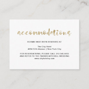 Basic Elegant Faux Gold   Accommodations Enclosure Card