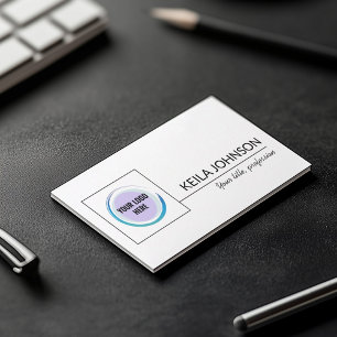 Basic Elegant QR Code Business Logo Custom  Business Card