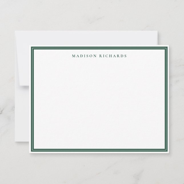 Basic Emerald Green Border Personalized  Card (Front)