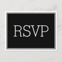 Basic Essential Black RSVP Postcard