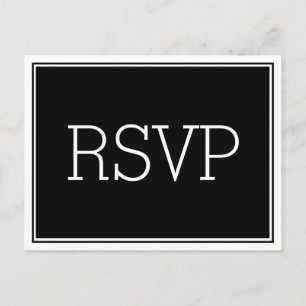 Basic Essential Black RSVP Postcard