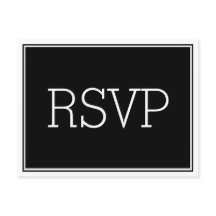 Basic Essential Black RSVP Postcard