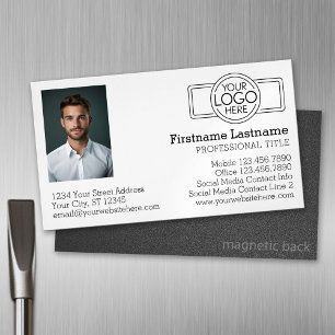 Basic Executive Design with Logo and Photo Magnetic Business Card