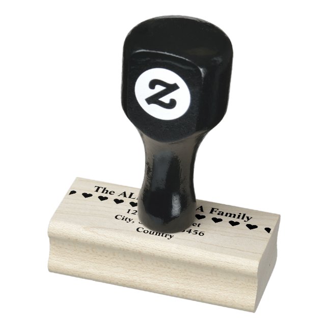 Basic Family Last Name Plus Address Rubber Stamp (Stamp)